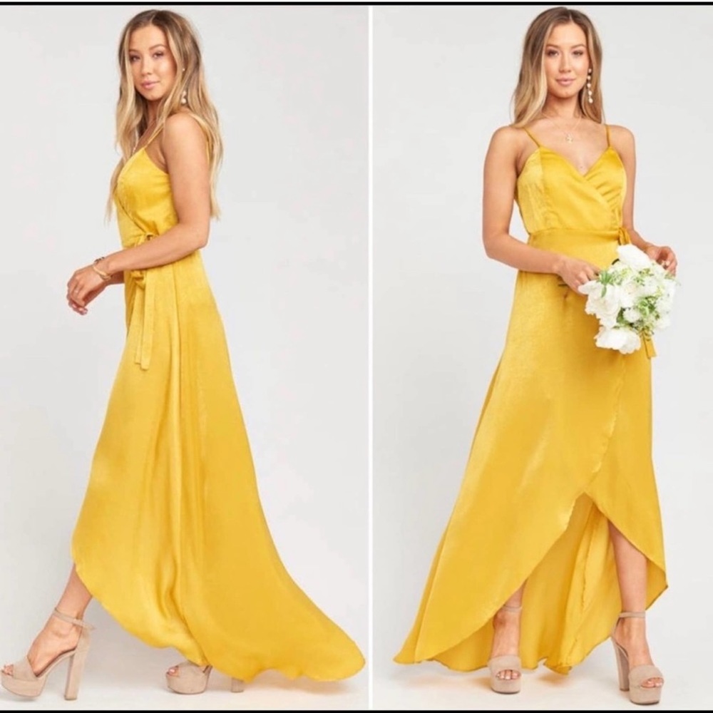 Show me your Mumu Miriah Wrap Dress - Honey Gold